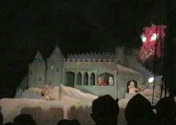 Dragon towers over castle